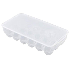 Plastic 18 Cavity Egg Storage Box Or Egg Trays For Refrigerator With Lid & Handles High Quality, Rectangular Egg Tray Box For 18 Egg (1 Pc)