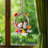 Home Decoration Bird Nest Decor Lovely Beautiful Artificial Birds Jute Nest Hanging for Balcony and Garden Decoration |Home Decor Wall Hanging Decorative Showpiece (1 Pc / Mix Color)