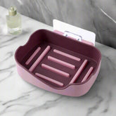 Plastic Soap Dish Holder for Bathroom Shower Wall Mounted Self Adhesive Soap Holder Saver Tray-Plastic Sponge Holder for Kitchen Storage Rack Soap Box, Bathroom ,Sabudani (1 Pc)