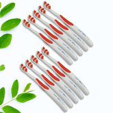 Soft Toothbrush With Plastic Round Box for Men and Women, Kids, Adults Plastic Toothbrush (10 pcs Set)