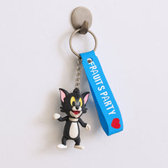 Cute Silicone 3D Key Chain with Metal Hook & Strap (Pack of 1)