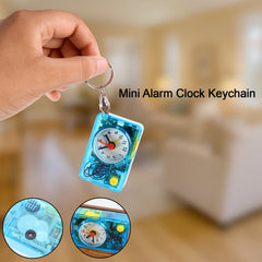 Mini Alarm Clock Keychain – 1PC Portable Quartz Analog Clock Key Ring