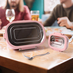 Qunic Stainless Steel Snack Lunch Box (With Small Box)