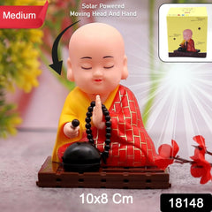Solar Powered Sitting Buddha Statue, Moving Head and Hand (1 Pc / Medium)