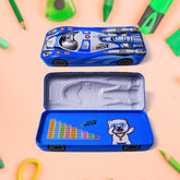 Car Shape Metal Compass Box, Pencil Case for Kids Stationery Compass Box