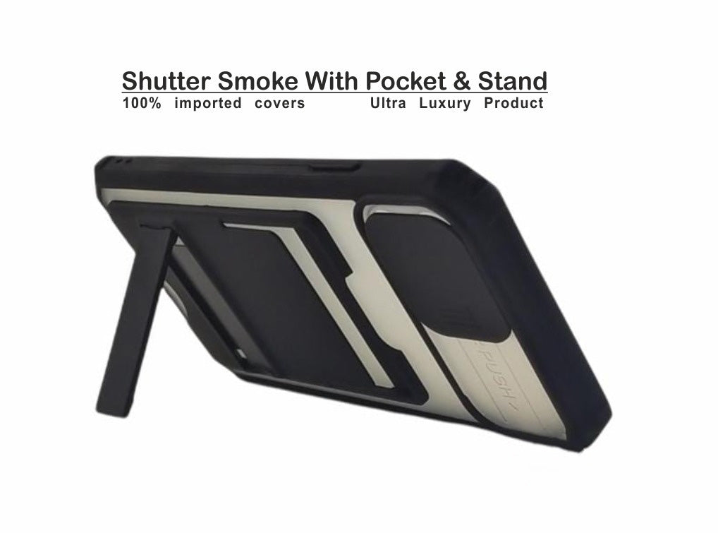 Shutter Smoke With Stand Hard Case For Redmi