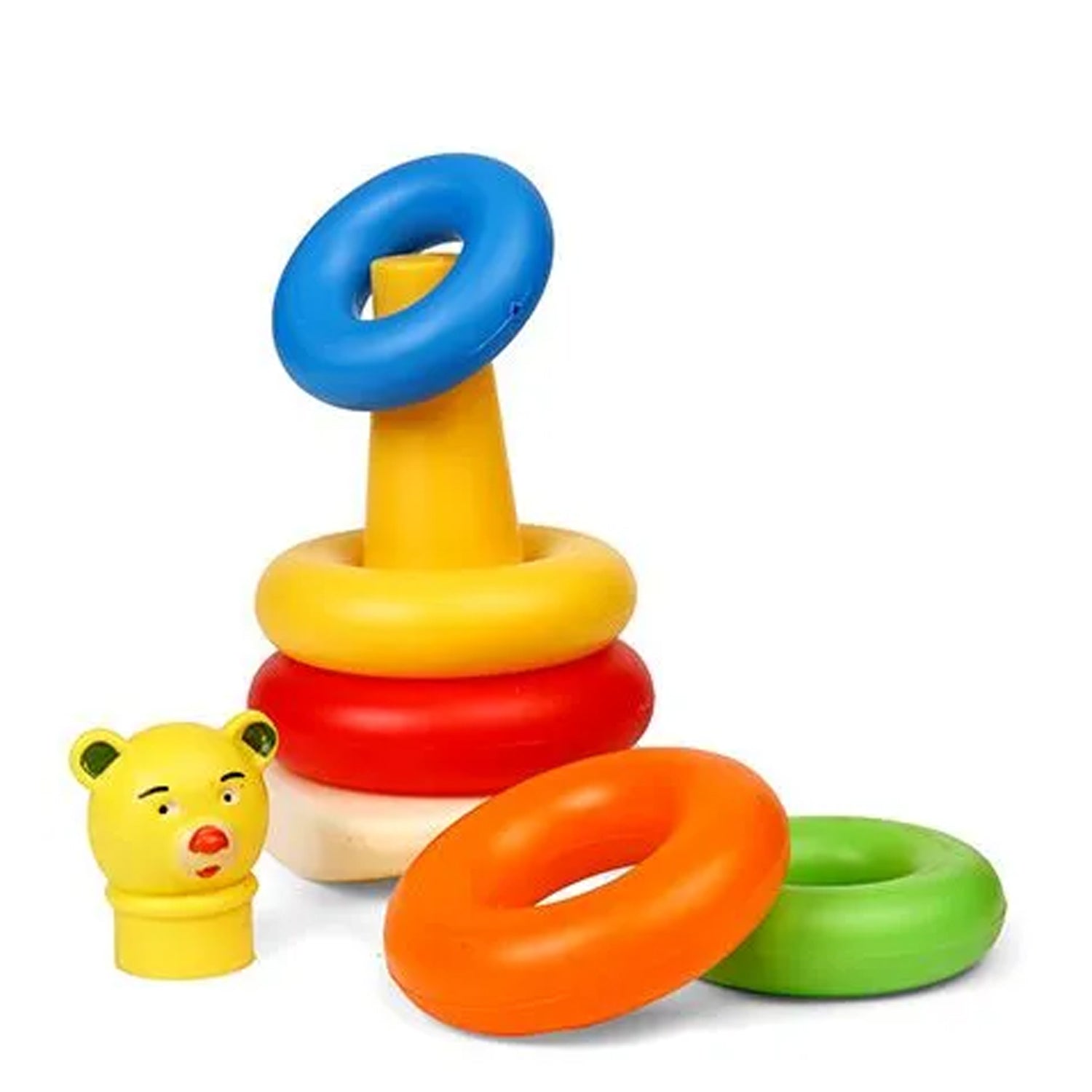 8017 Plastic Baby Kids Teddy Stacking Ring Jumbo Stack Up Educational Toy 5pc DeoDap
