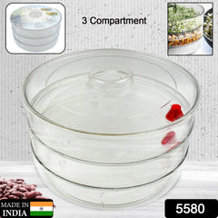 5580 Miracle Plastic Healthy Hygienic Sprout Maker with 3 Compartments for Home, Kitchen (1 Pc)