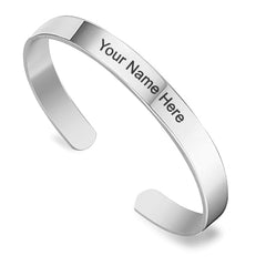 Customized / Personalized Stylish Kada Bracelet (1 Pc / Silver)