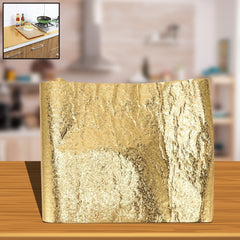 Oil Proof Sticker, Waterproof Self Adhesive Aluminum Foil Wallpaper (60 cm×2m / Golden / 1 Pc)