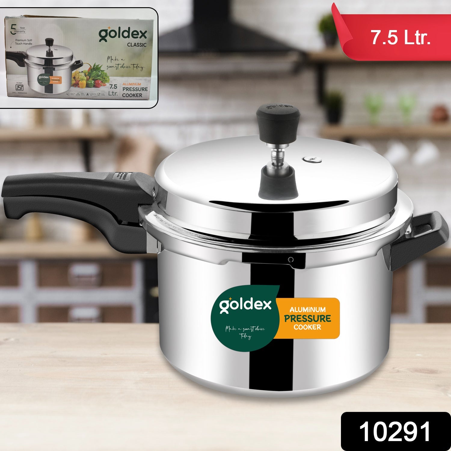 Aluminium Classic Goldex Pressure Cookers With Outer Lid (7.5 Litres)