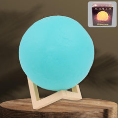 Moon Night Lamp Blue Color with Plastic Stand (15 x12 Cm / 1 Pc)