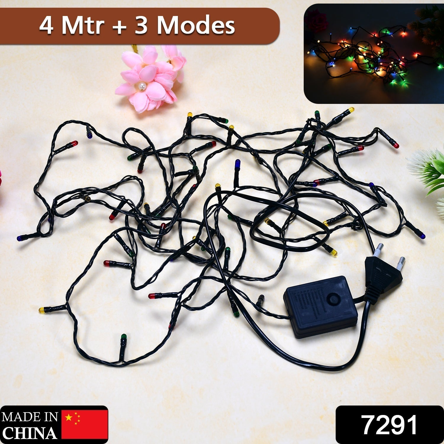 7291 4 Meter Festival Decoration LED String Light in Multicolor -000