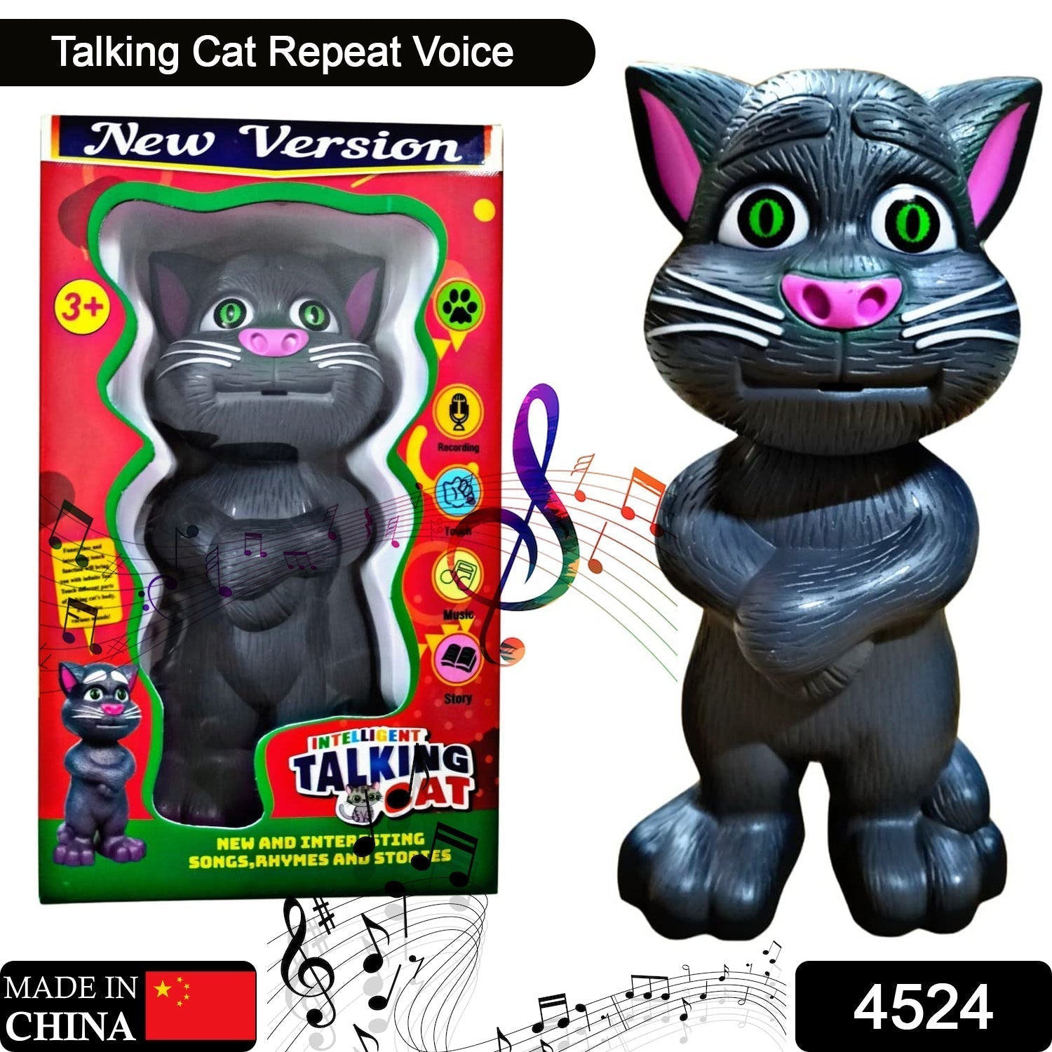 4524 Talking, Mimicry, Touching Tom Cat Intelligent Interactive Toy with Wonderful Voice for Kids, Children Playing and Home Decorate. DeoDap