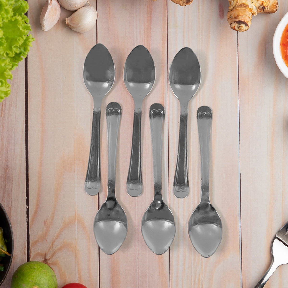 Small Stainless Steel Table Spoons (6 pcs)