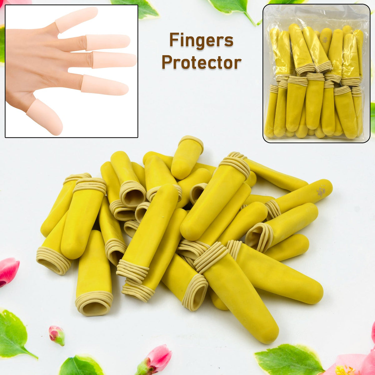 Finger Caps, Silicone Finger Protectors Sleeves (Finger Cots / 145 Pcs Set Approx)