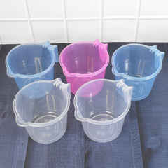 Plastic Round Transparent Bath Water Mug (5 pc / Mix colour / 1200 ML)