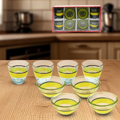 High Quality 4 Pc Glass & 4Pc Bowl Set, perfect choice For kitchen