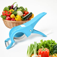 2 in 1 Vegetable &  Fruit Multi Cutter 5 Blade Vegetable Cutter with Peeler (1 Pc / Multicolor)