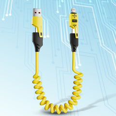 4 in 1 Spring Fast Charging Cable (1 Pc / 1.5 Mtr Long)