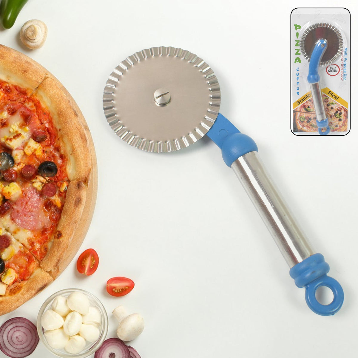 Multi Purpose Use Curly Pizza Cutter / Pastry Cutter / Sandwiches Cutter (1 Pc)