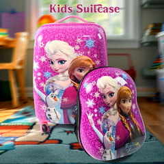 Kids Travel Suitcase with 4 Wheels (2 Pcs Set / 1 Big & 1 Small Shoulder Bag / Mix Design & Color)