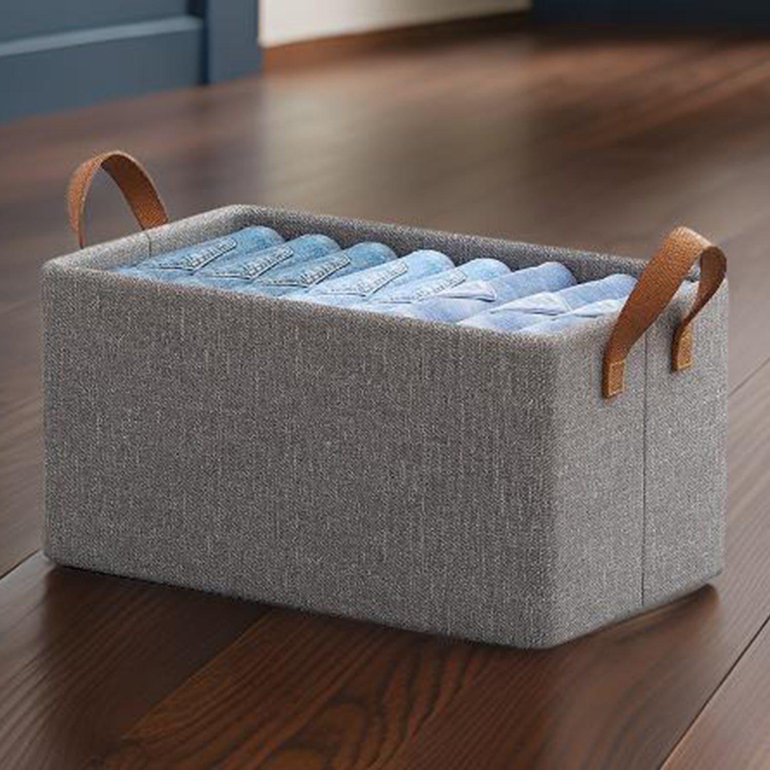 FOLDABLE CLOTH STORAGE BOX WITH HANDLES (47×30 CM)