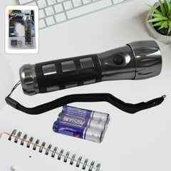 Aluminium Led/Xenon rubber grip Handtourch (3*1.5V AAA batteries / Not Included)