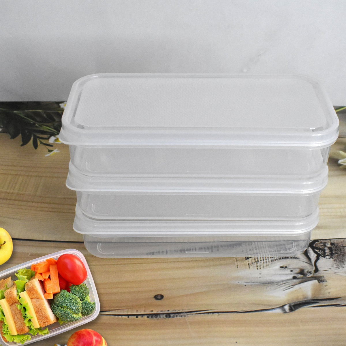 Plastic Square Lunch Box, Kitchen Containers Set (3 Pcs Set)