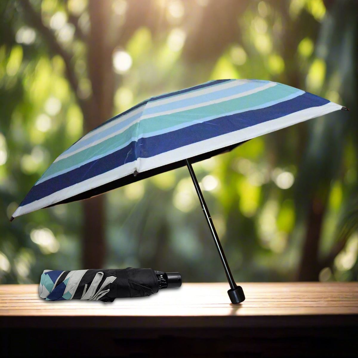 3-Fold Sun & Rain Protective Solid Foldable Umbrella (1 Pc / Mix Color)