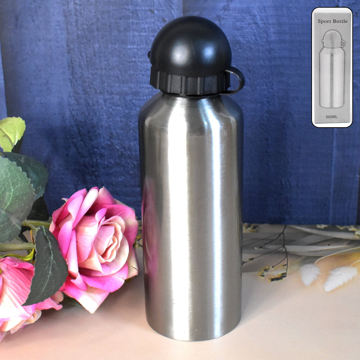 Aluminium Sports Water Bottle Look for Sports Gym (Capacity 500 ML Approx)