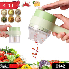 0142 4 in 1 Electric Handheld Cooking Hammer Vegetable Cutter Set Electric Food Chopper Multifunction Vegetable Fruit Slicer DeoDap