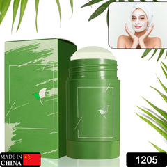 1205 Green Tea Purifying Clay Stick Mask Oil Control Anti-Acne Eggplant Solid Fine, Portable Cleansing Mask Mud Apply Mask, Green Facial Detox Mud Mask