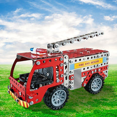 Metal DIY Fire Truck Building Blocks for Kids (Fire Truck / 292pcs of truck tool / 1 Set)