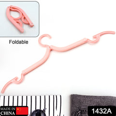 1432A Travel Hangers, Portable Folding Clothes Hangers for Scarves Suits Trousers Pants Shirts Socks Underwear Travel Home Foldable Clothes Drying Rack