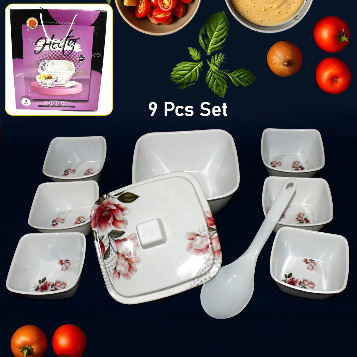 Hector High Quality Dinning Dinner / Pudding Set (9 Pcs set)