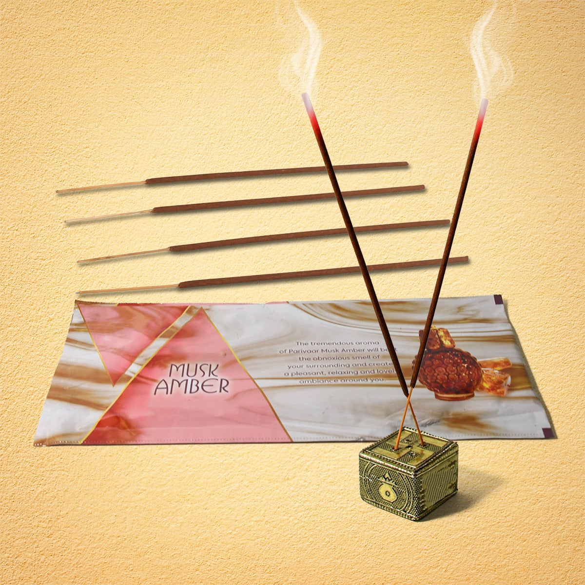 Musk Amber Premium Incense Sticks / Agarbatti (20 Gm / Stand Not Included)