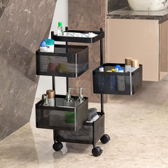 Metal Square High Quality Kitchen Trolley with Wheels (4 Layer / 1 Pc)