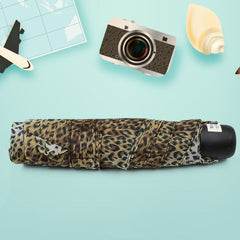 Leopard Shape 3-Fold Sun & Rain Protective Foldable Umbrella (1 Pc)