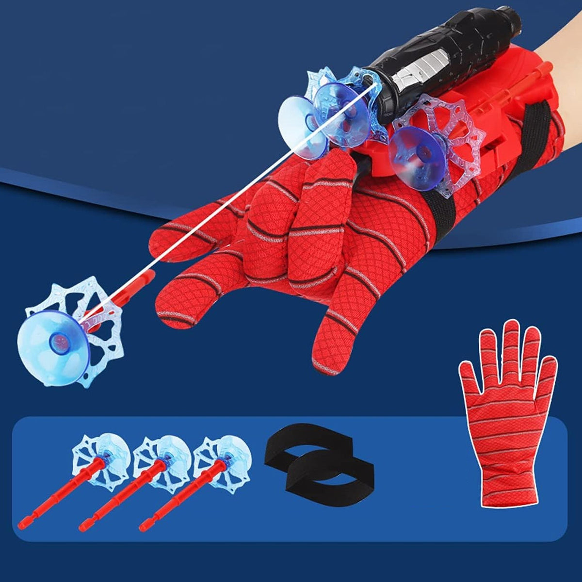 17601 Web Shooter Toy for Kids Fans, Launcher Wrist Gloves Toys For Kids, Boys Superhero Gloves Role-Play Toy Cosplay, Sticky Wall Soft Bomb Funny Children's Educational Toys