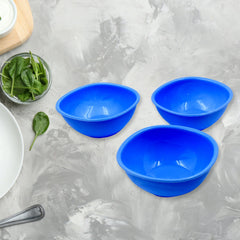 5722 BPA Free Plastic Bowl Set for Cereal, Salad, Rice, Soup, Pasta, Snack Bowl, Microwave Safe, Dishwasher Safe (3 Pcs Set)