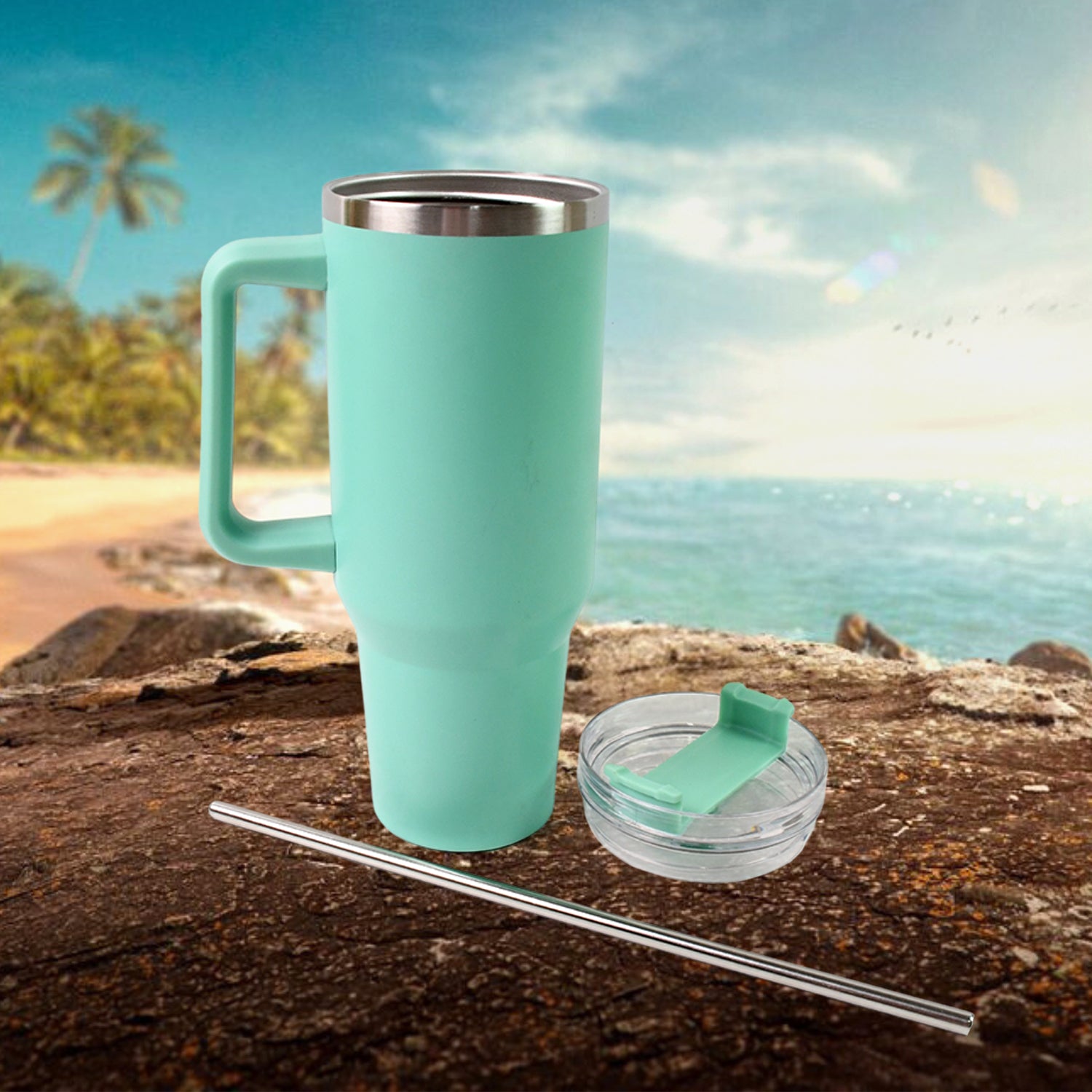 1200 ML Insulated Tumbler with Lid and Straw, Thermal Cope Beer (1200ml / 1 Pc)