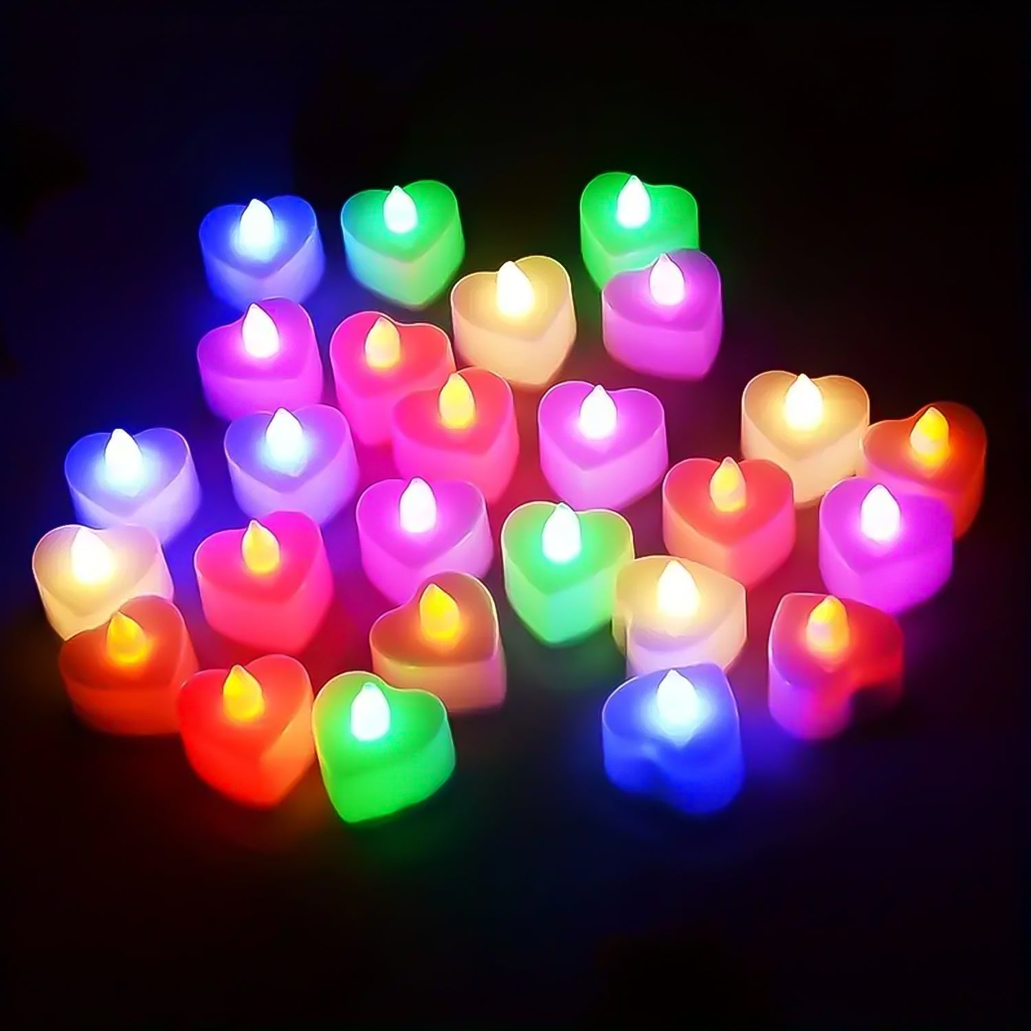 LED Tealights, Smokeless Plastic Decorative Candles (Pack Of 1 / Multicolor)