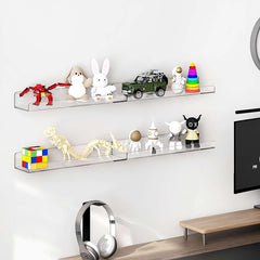 Acrylic Shelves, Clear Shelves Wall Mounted (38×11 Cm / 1 pc / With 2 Screw)