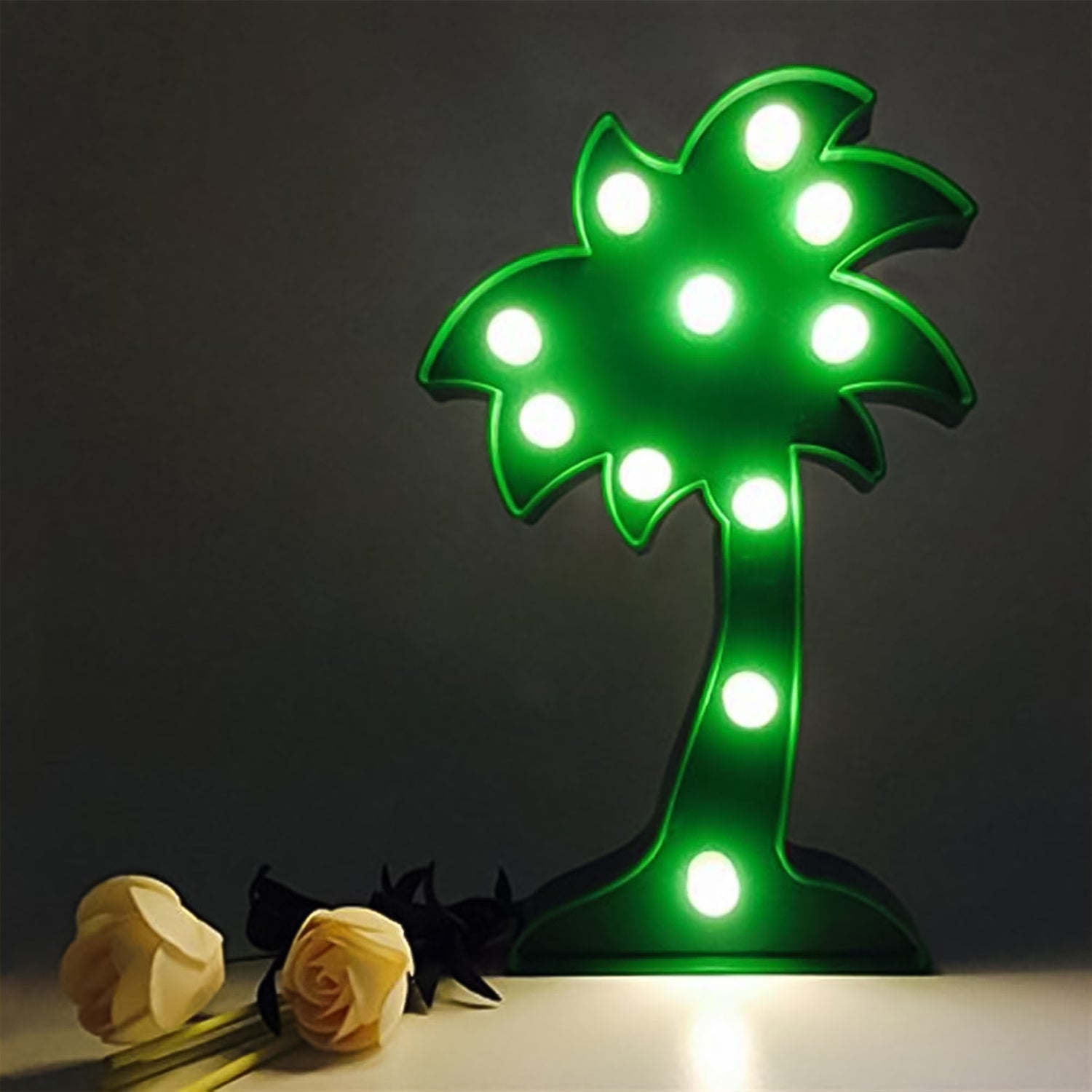 LED Night Light Coconut Tree Light Romantic Table Lamp (1 Pc / Battery Not Included)