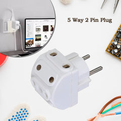 5-Way 2 Pin Multi-Plug Socket / Converter (1 Pc)