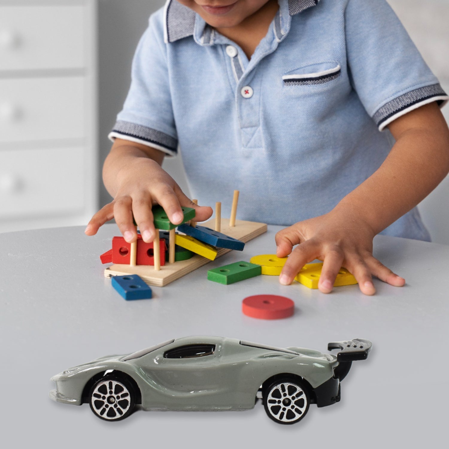 Metal Mini Car Toy, Free Wheel Toy Vehicle (Multicolor / 1 Pc)