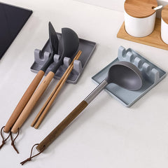 4-Slots Plastic Multifunctional Spoon Holders Fork Spatula Rack (1 Pc)