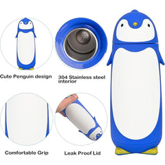 Penguin Water Bottle Penguin Cartoon Water Bottle Funny Travel Mug Insulated, Inner glass Vacuum Water Bottle