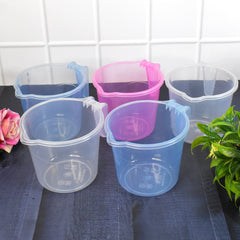 Plastic Round Transparent Bath Water Mug (5 pc / Mix colour / 1200 ML)